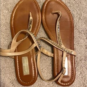 jessica simpson gold/brown sandals